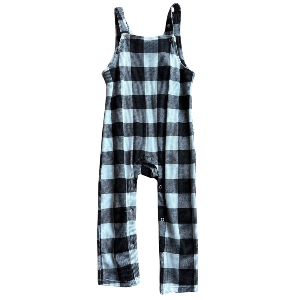 NWOT Angel Dear 18-24M Black/White Gingham Overalls Unisex